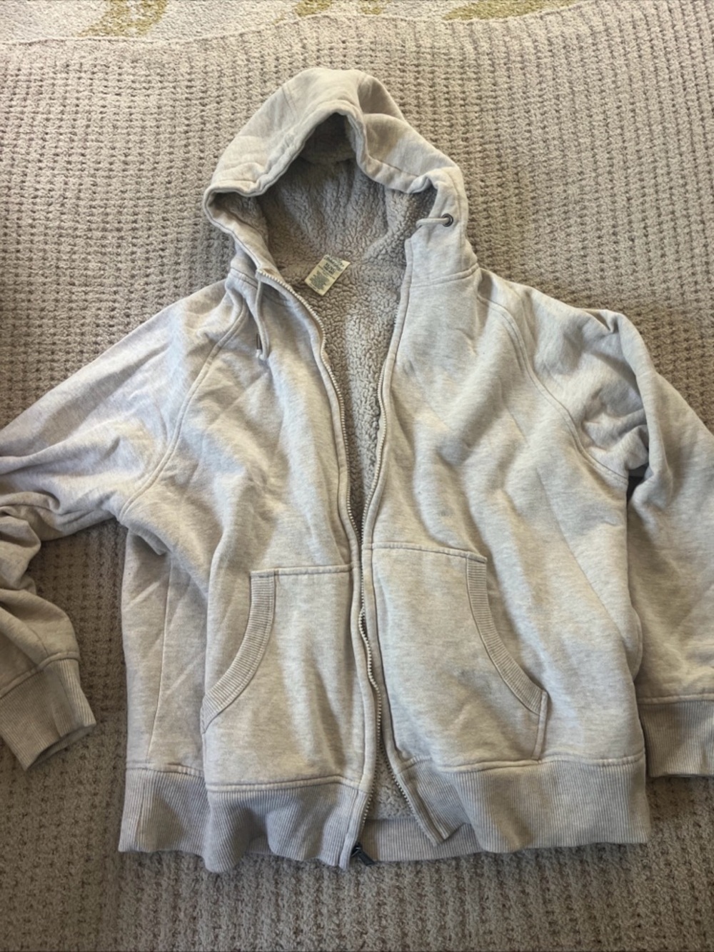 Faded Glory Gray Sherpa Zip Jacket